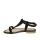 Sandalo infradito da donna in camoscio nero tacco 1 - Misure disponibili: 33, 34, 42, 43, 44, 45, 46, 47