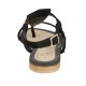 Sandale entredoigt pour femmes en daim noir talon 1 - Pointures disponibles:  33, 43, 45