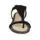 Sandale entredoigt pour femmes en daim noir talon 1 - Pointures disponibles:  33, 43, 45