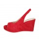 Sandalo da donna in camoscio rosso con plateau e zeppa 9 - Misure disponibili: 31, 33, 34
