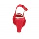 Sandalo da donna in camoscio rosso con plateau e zeppa 9 - Misure disponibili: 31, 33, 34