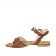 Sandale pour femmes avec courroie en cuir brun clair talon 1 - Pointures disponibles:  43, 46, 47