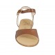Sandale pour femmes avec courroie en cuir brun clair talon 1 - Pointures disponibles:  43, 46, 47