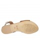 Sandale pour femmes avec courroie en cuir brun clair talon 1 - Pointures disponibles:  43, 46, 47