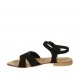 Sandalo da donna con cinturino in camoscio nero tacco 1 - Misure disponibili: 33, 34, 43, 44, 45, 46, 47