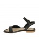 Sandalo da donna con cinturino in pelle nera tacco 1 - Misure disponibili: 33, 42, 43, 44, 45, 46, 47