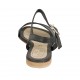 Sandalo da donna con cinturino in pelle nera tacco 1 - Misure disponibili: 33, 42, 43, 44, 45, 46, 47