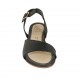 Sandalo da donna con cinturino in pelle nera tacco 1 - Misure disponibili: 33, 42, 43, 44, 45, 46, 47