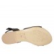 Sandalo da donna con cinturino in pelle nera tacco 1 - Misure disponibili: 33, 42, 43, 44, 45, 46, 47