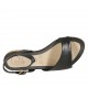 Sandalo da donna con cinturino in pelle nera tacco 1 - Misure disponibili: 33, 42, 43, 44, 45, 46, 47