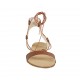 Sandalo da donna con laccio in pelle color cuoio tacco 1 - Misure disponibili: 33, 34, 42, 43, 44, 45, 46, 47