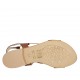Sandalo da donna con laccio in pelle color cuoio tacco 1 - Misure disponibili: 33, 34, 42, 43, 44, 45, 46, 47