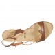 Sandalo da donna con laccio in pelle color cuoio tacco 1 - Misure disponibili: 33, 34, 42, 43, 44, 45, 46, 47