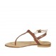 Sandalo infradito da donna in pelle color cuoio tacco 1 - Misure disponibili: 34, 42, 43, 44, 45, 46, 47