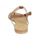 Sandalo infradito da donna in pelle color cuoio tacco 1 - Misure disponibili: 34, 42, 43, 44, 45, 46, 47