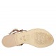 Sandalo infradito da donna in pelle color cuoio tacco 1 - Misure disponibili: 34, 42, 43, 44, 45, 46, 47