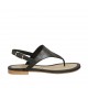 Sandalo infradito da donna in pelle nera tacco 1 - Misure disponibili: 33, 34, 42, 43, 44, 45, 46