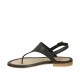 Sandalo infradito da donna in pelle nera tacco 1 - Misure disponibili: 33, 34, 42, 43, 44, 45, 46