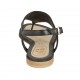 Sandale entredoigt pour femmes en cuir noir talon 1 - Pointures disponibles:  42, 43, 46, 47