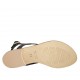 Sandalo infradito da donna in pelle nera tacco 1 - Misure disponibili: 33, 34, 42, 43, 44, 45, 46