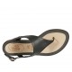Sandalo infradito da donna in pelle nera tacco 1 - Misure disponibili: 33, 34, 42, 43, 44, 45, 46