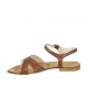 Sandalo da donna con cinturino in pelle color cuoio tacco 1 - Misure disponibili: 33, 42, 43, 44, 45, 46, 47