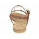 Sandalo da donna con cinturino in pelle color cuoio tacco 1 - Misure disponibili: 33, 42, 43, 44, 45, 46, 47