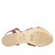 Sandalo da donna con cinturino in pelle color cuoio tacco 1 - Misure disponibili: 33, 42, 43, 44, 45, 46, 47