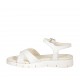 Sandale pour femmes en cuir blanc avec courroie et talon compensé 2 - Pointures disponibles:  33, 43, 47