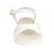 Sandale pour femmes en cuir blanc avec courroie et talon compensé 2 - Pointures disponibles:  33, 43, 47