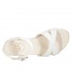 Sandale pour femmes en cuir blanc avec courroie et talon compensé 2 - Pointures disponibles:  33, 43, 47