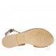 Sandale pour femmes en cuir brun clair talon 1 - Pointures disponibles:  33, 47