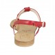 Woman's flip-flop sandal in red leather heel 1 - Available sizes:  33, 34, 42, 43, 44, 46, 47