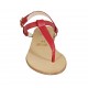 Woman's flip-flop sandal in red leather heel 1 - Available sizes:  33, 34, 42, 43, 44, 46, 47