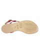 Woman's flip-flop sandal in red leather heel 1 - Available sizes:  33, 34, 42, 43, 44, 46, 47