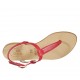 Woman's flip-flop sandal in red leather heel 1 - Available sizes:  33, 34, 42, 43, 44, 46, 47