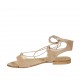 Sandalo da donna con laccio in camoscio beige sabbia tacco 1 - Misure disponibili: 34, 42, 43, 44, 45, 46, 47