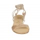 Sandalo da donna con laccio in camoscio beige sabbia tacco 1 - Misure disponibili: 34, 42, 43, 44, 45, 46, 47