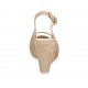 Woman's sandal in beige suede with platform and wedge heel 9 - Available sizes:  31, 34