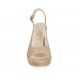 Woman's sandal in beige suede with platform and wedge heel 9 - Available sizes:  31, 34