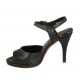 Sandalo da donna con cinturino e plateau in pelle nera tacco 9 - Misure disponibili: 32, 33, 34, 42, 43, 44, 45, 46