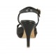 Sandalo da donna con cinturino e plateau in pelle nera tacco 9 - Misure disponibili: 32, 33, 34, 42, 43, 44, 45, 46