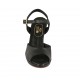 Sandale pour femmes avec courroie et plateforme en cuir noir talon 9 - Pointures disponibles:  32, 33, 34, 42, 43, 44, 45, 46