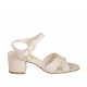 Woman's strap sandal in nude leather heel 5 - Available sizes:  33, 42, 43, 44, 45, 46