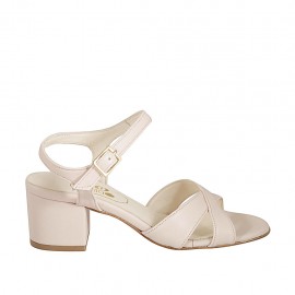 Sandale pour femmes en cuir nue avec courroie talon 5 - Pointures disponibles:  33, 42, 43, 44, 45, 46