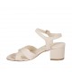 Woman's strap sandal in nude leather heel 5 - Available sizes:  33, 42, 43, 44, 45, 46