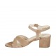 Sandalo da donna con cinturino in camoscio beige sabbia tacco 5 - Misure disponibili: 33, 34, 42, 43, 44, 45, 46