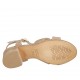 Sandalo da donna con cinturino in camoscio beige sabbia tacco 5 - Misure disponibili: 33, 34, 42, 43, 44, 45, 46