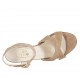 Sandalo da donna con cinturino in camoscio beige sabbia tacco 5 - Misure disponibili: 33, 34, 42, 43, 44, 45, 46