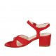 Sandale pour femmes en daim rouge avec courroie talon 5 - Pointures disponibles:  33, 34, 43, 44, 46